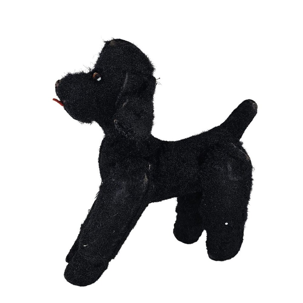 Vintage Steiff Snobby Black Poodle Dog Stuffed Animal Jointed AS IS READ